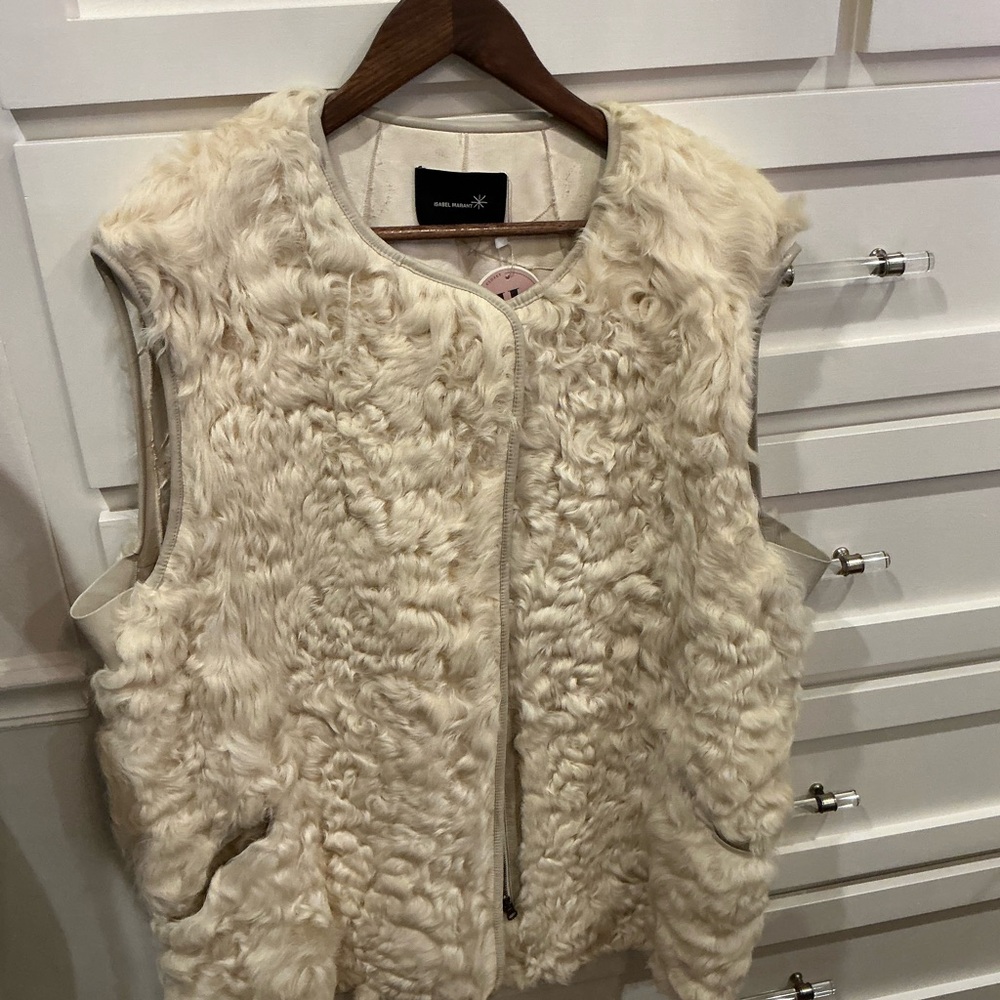 Isabel Marant Cream Sheep Fur Vest - Picture 3 of 8